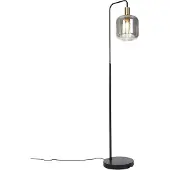 QAZQA Design gulvlampe svart med gull og røykglass - Zuzanna