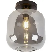 QAZQA Design taklampe svart & gull med røykglass - Zuzanna