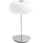 LUCANDE LED-batteridrevet bordlampe Anoria, krom/hvit, glass IP44 USB