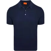 Suitable Strikket Polo Bomull Lin Marine Blå Mørkeblå Størrelse