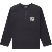 Tom Tailor Regular Printed Henley Langarmet T-skjorte