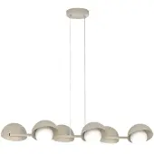 Valotorni Hengelampe BOOM, beige, lengde 88 cm, 6 lyskilder, metall/glass