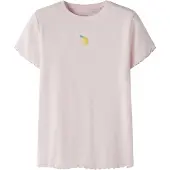 Name it T-skjorte - Rib - NkfVivemma - Vugge Rosa/Lemon - - 9-10 år (134-140) - T-skjorte