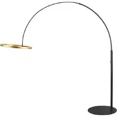 SLV LED-gulvlampe One Bow FL, svart/messingfarget, stål
