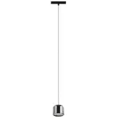 LINDBY LED-pendellampe Lumaro,svart,Ø8,2cm,aluminium,48V,dimbar