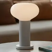 Aldex Bordlampe Flo, grå, Ø 19 cm, glass