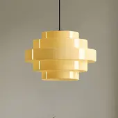 Aldex Hengelampe Filo, gul, Ø 28 cm, glass