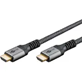 Goobay 65262, 3 m, HDMI Type A (Standard), HDMI Type A (Standard), 3D, 48 Gbit/s, Sort, Sølv