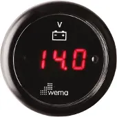 Wema digitalt voltmeter 12-24 volt sort