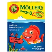 Möller's Tran Möller's Omega-3 Geléfisk Jordbær 45 pcs