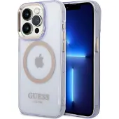 GUESS GUHMP14LHTCMU iPhone 14 Pro 6,1" lilla/lilla hardt etui Gold Outline Translucent MagSafe
