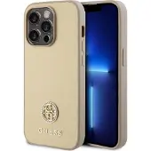 GUESS GUHCP15LPS4DGPD iPhone 15 Pro 6,1" gull/gull hardcase Strass Metal Logo