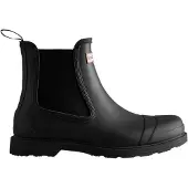 Hunter for man. MFS9016RMA Black Chelsea Commando Boots (43), Flat, None, Casual, PVC