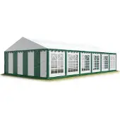 TOOLPORT 6x12 m partytelt, PVC-presenning, grønn-hvit