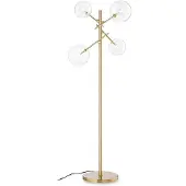 Ideal Lux gulvlampe Equinoxe, messing/klar, høyde 166 cm