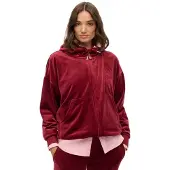 Superdry for woman. W2012544A Country Club Velour Ziphood red (M), Casual, Polyester