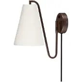 Globen Lighting vegglampe Lou, bronse/hvit, Ø 14 cm, stikkontakt
