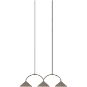 Globen Lighting hengelampe CURVE, lengde 95 cm, brun, 3 lyskilder.