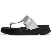 FitFlop for woman. A2S-011 Gen-FF Buckle Sandals in silver leather (39), 1 to 3 cm, None, Casual