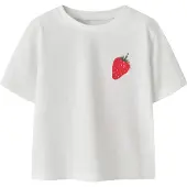 Name It Mini T-skjorte - NmfJaysline - Bright White m. Glitter - - 4 år (104) - T-skjorte