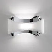 Selene LED-vegglampe Ionica med glassblende, krom