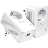 TP-LINK TL-PA7017P Kit AV1000 Gigabit Passthrough - Powerline-adapter - GigE, HomePlug AV (HPAV), HomePlug AV (HPAV) 2.0, IEEE 1901 - kan sluttes til vægstik (Pakke med 2)