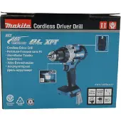 Makita DDF489Z, Elektrisk skrutrekker, Pistolhåndtak, 1/2, Sort, Blå, Stål, Deep discharge, Børsteløs - SOLO