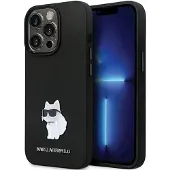 Karl Lagerfeld KLHCP14LSMHCNPK-etui til iPhone 14 Pro - svart silikon C metallstift