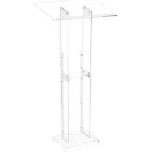 Vevor Podiumstativ, 1265 mm akryl-talerpult, bærbart laptop-bord med bred leseflate og oppbevaringshylle, bokstopper, gulvstående, for klasserom, bryllup, konferanse, forelesning og konsert