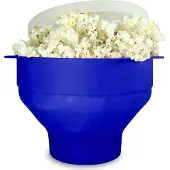 INF Popkornskål av silikon, sammenleggbar Blue