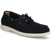BOSS for man. 50563130 Navy Contrast Suede Boat Shoes (40), Flat, Laces, Casual