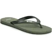 BOSS for man. 50498208 Italy Flip-Flops with Green Logo (39/40), Flat, None, Beachwear