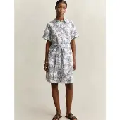 Gant 4503511 Linen Kort Ermet Kort Kjole