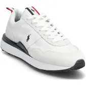 Ralph Lauren for man. 809P01638001 White suede and oxford Train 89 sneakers (49), Leather, Flat, Laces, Casual