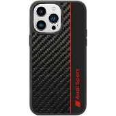 Audi karbonfiberstripe iPhone 14 Pro 6,1" svart/svart hardcase AUS-TPUPCIP14P-R8/D1-BK