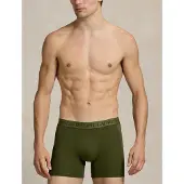 Ralph Lauren for man. 714966105002 3 boxer shorts in green stretch cotton (L), Homewear