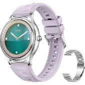 COLMI L28 Smart Watch (Sølv-lilla + sølvfarget stålrem)