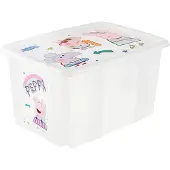 Keeeper oppbevaringsboks karolina Peppa, 45 liter vri-/stableboks med lokk, PP, natur/transparent, 1 stk (1223900119400)