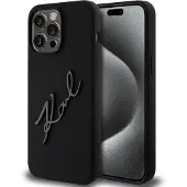 Karl Lagerfeld Silikon Karl Script-etui for iPhone 15 Pro - svart
