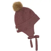 En fant Baby Lue Med Fuskepels Rose Taupe