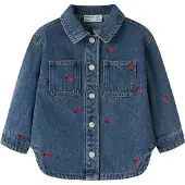 Name it Denimjakke - NmfNina - Medium+ Blue Denim/Dame Bug - - 3 år (98) - Denimjakker