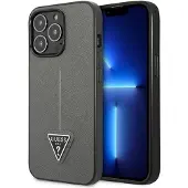 GUESS GUHCP14XPSATLG iPhone 14 Pro Max 6,7" sølv / sølv hardcase SaffianoTriangle Logo