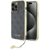 GUESS 4G Charms Collection-etui for iPhone 15 Pro Max - grå