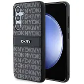 DKNY læretui med monostripe og metalllogo til Samsung Galaxy S24+ - svart