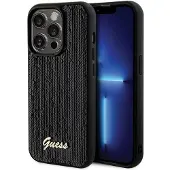GUESS Sequin Script metallveske for iPhone 13 Pro Max - svart