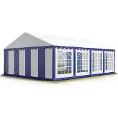 TOOLPORT 5x8 m partytelt, PVC-presenning, blå-hvit