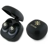 GUESS Bluetooth-hodetelefoner GUTWSJ144ESK TWS + dockingstasjon svart/svart iriserende 4G trykt logo