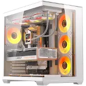 Darkflash C280 PC-kabinett (hvit) + 7 vifter