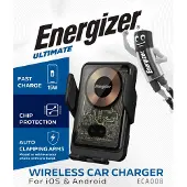 Energizer ECA008, Automatisk, USB, Trådløs lading, Svart