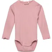 Huttelihut Body I/e - Rib - Modal/Bomull - Pale Mauve - - 2 år (92) - Langermet Body